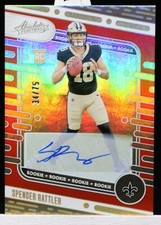 2024 Panini Absolute Spencer Rattler Signature Auto RC Orange Spectrum #34/75