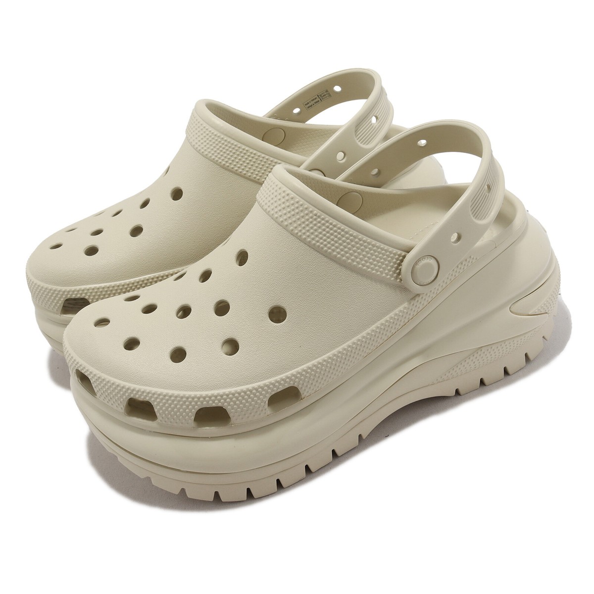 Crocs Classic Mega Crush Clog Ivory Bone Men Unisex Platform