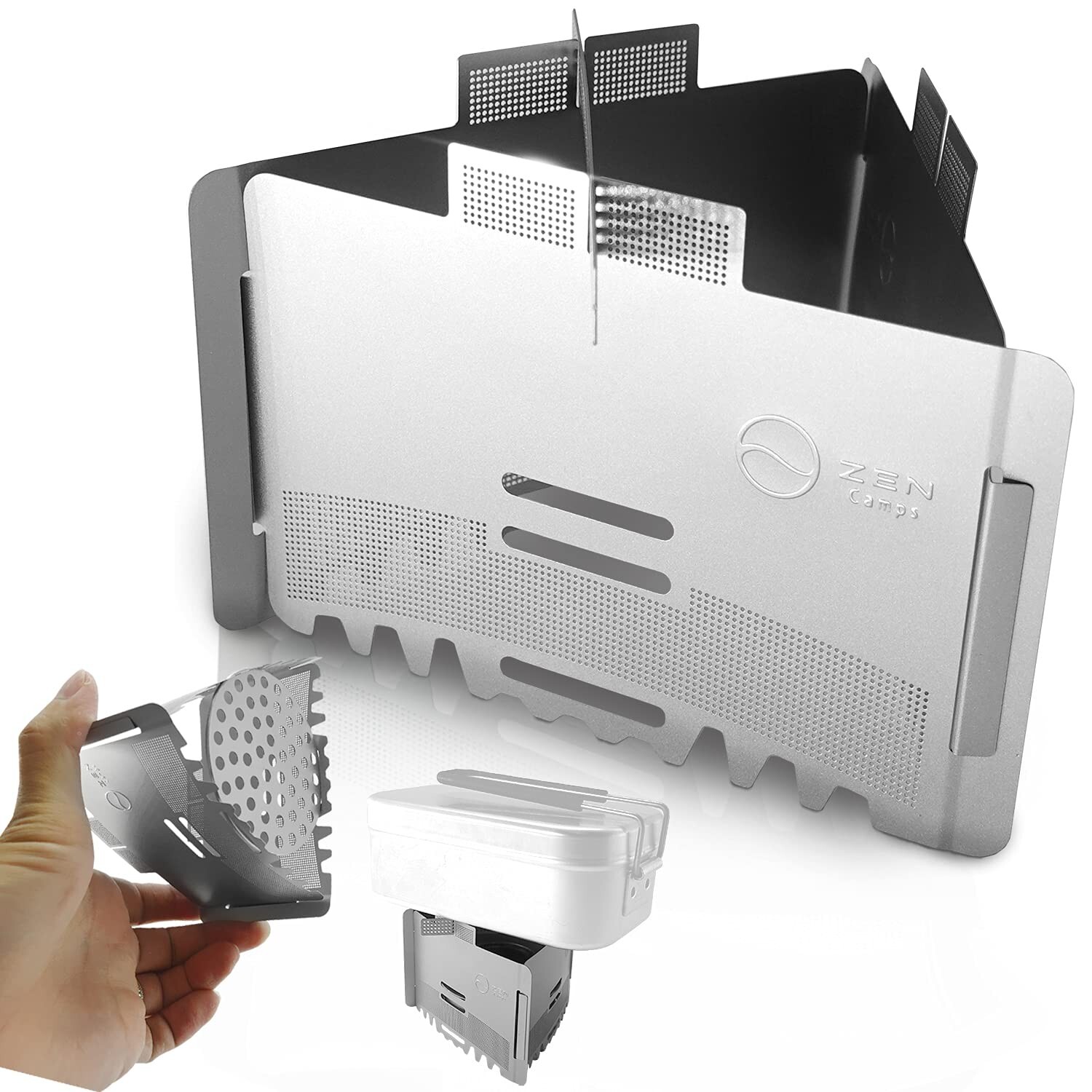 Ultralight Folding Stainless Steel Pot Stand with Tray Winds