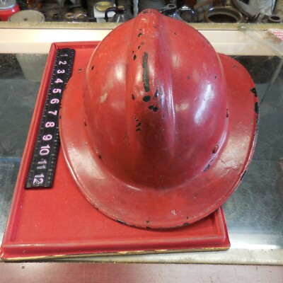 Vintage MSA Red Firemans Helmet Hat Mine Safety