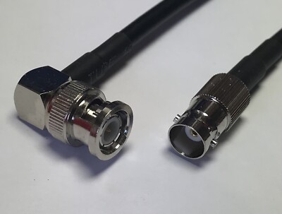 BNC Male Angle to BNC Female RG58 Coaxial Cable Pick Your Length USA Fast Ship