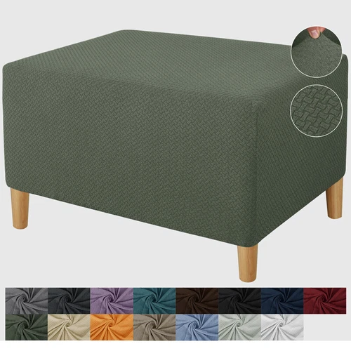 Fußhocker Stretch Bezug Hocker Ottomane Aufbewahrung Sofa Schonbezug Rechteck Schutz - Bild 22 von 40