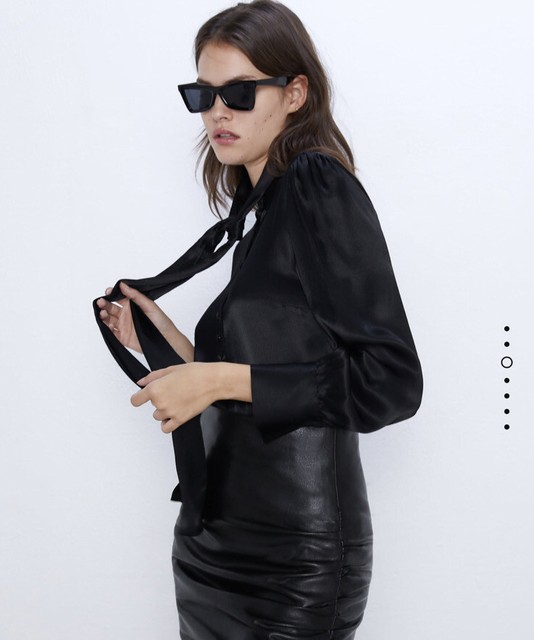black silk blouse zara