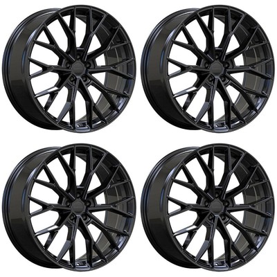 Set of 4 22in Black Alloy Wheel Rims for Lexus RX350, RFX052J 5x114.3 5Lug 22x9