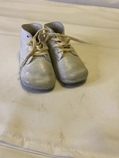 VINTAGE BABY SHOES, WHITE WITH LACES