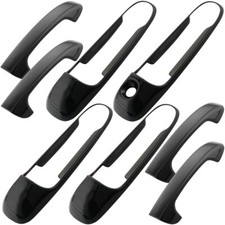 Gloss Black 4 Door Handle Covers Overlay For 2006-2010 Jeep Commander G10.