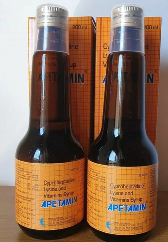 SALE!!! Authentic 2 bottles Apetamin syrup 200ml Best Weight Gain DHL Spedition- show original title