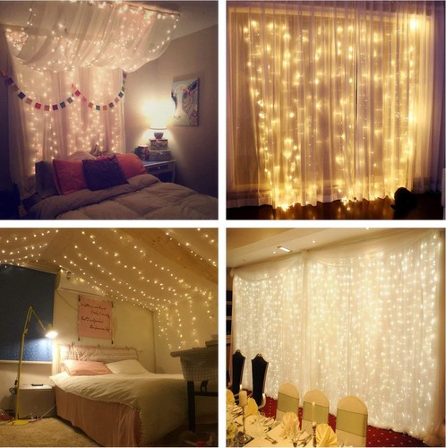 3x3M 300 LED Curtain Fairy Lights Wedding Indoor Outdoor Christmas Garden Party - Picture 5 of 15
