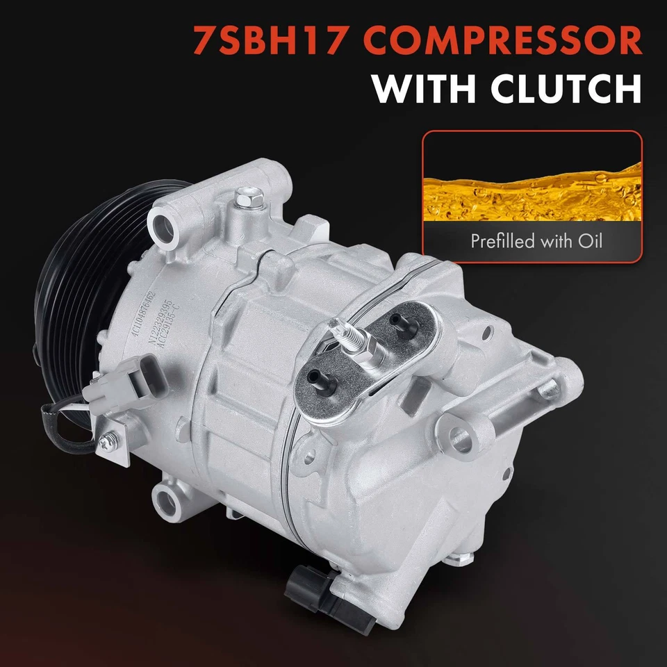 Compresor de aire acondicionado con 6 ranuras para Jeep Cherokee KL 2014-2022 Chrysler 200 2015-2017 Foto 3 de 4