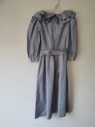 Vestido Richard Warren Vintage Azul Cuello Volantes 6 - Imagen 5 de 8