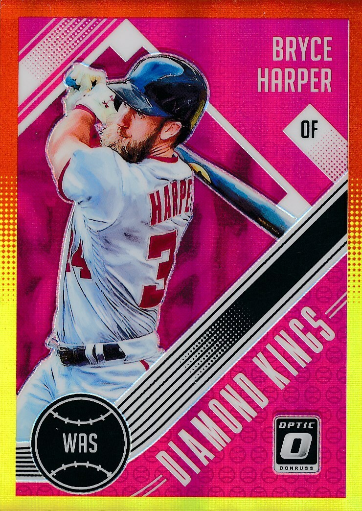 BRYCE HARPER #10 2018 Donruss Optic RED YELLOW PRIZM DIAMOND KINGS PHILLIES/NATS