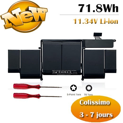 Batterie A1493 haute autonomie 71.8Wh pour MacBook Pro 13 Retina A1502