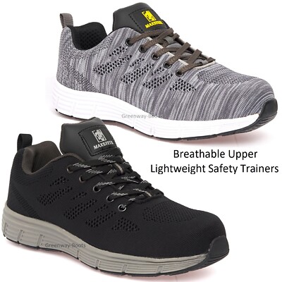 Ultraleichter schwarzer Damen-Sneaker-Pumps Sicherheitsschuh Stahlkappe Arbeit Größe