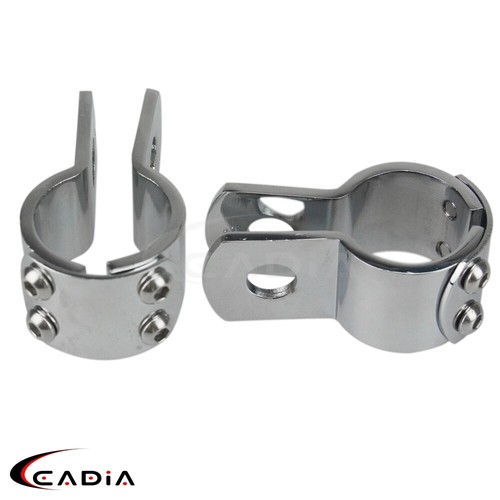 Soporte de abrazadera de clavija de pie de barra de choque de carretera de 1-1/4" pulgadas para Harley Chopper Café Racer - Imagen 3 de 7