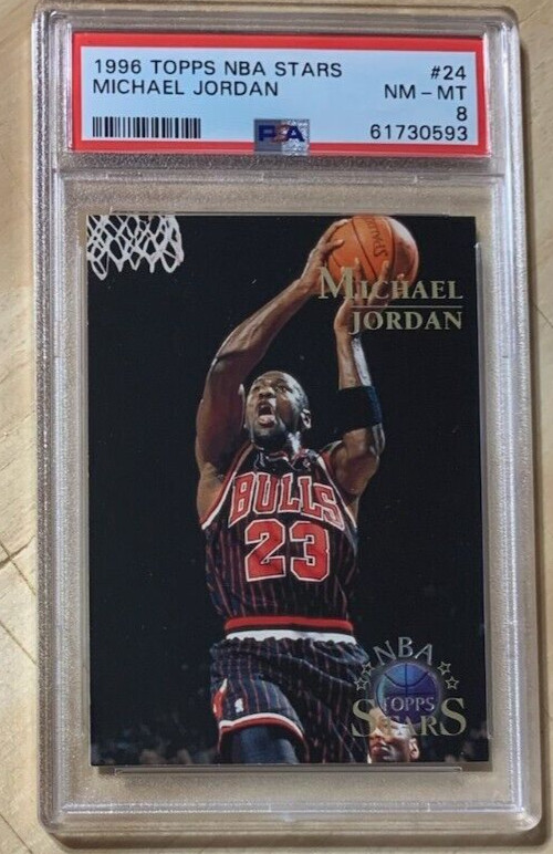 1996 Topps NBA Stars Basketball #24 Michael Jordan PSA 8