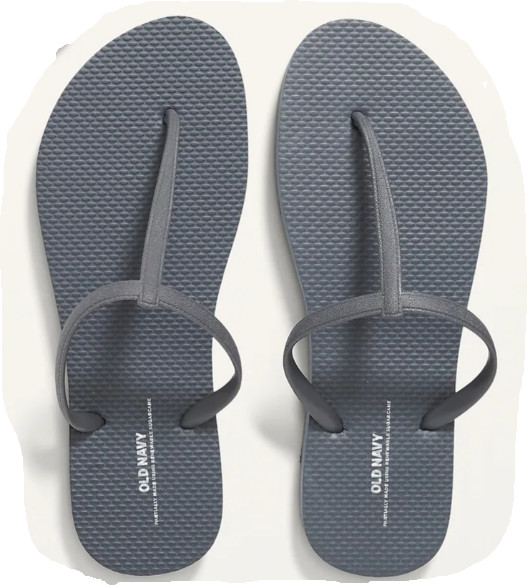 Новые женские шлепанцы Old Navy на растительной основе с Т-образным ремешком, темно-серые сандалии 6, 7, 8, 10