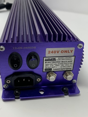 Lumatek ELECTRONIC BALLAST Model LK6240T 240V For 600W Lamps NO POWER CORD - Picture 3 of 8