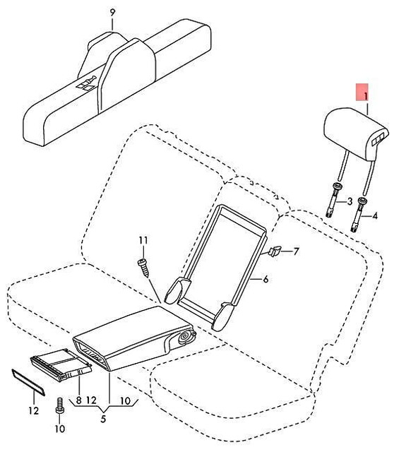 Audi OEM 1316 Q5 Rear Seatheadrest Head Rest 8R0885973CSG4 for sale