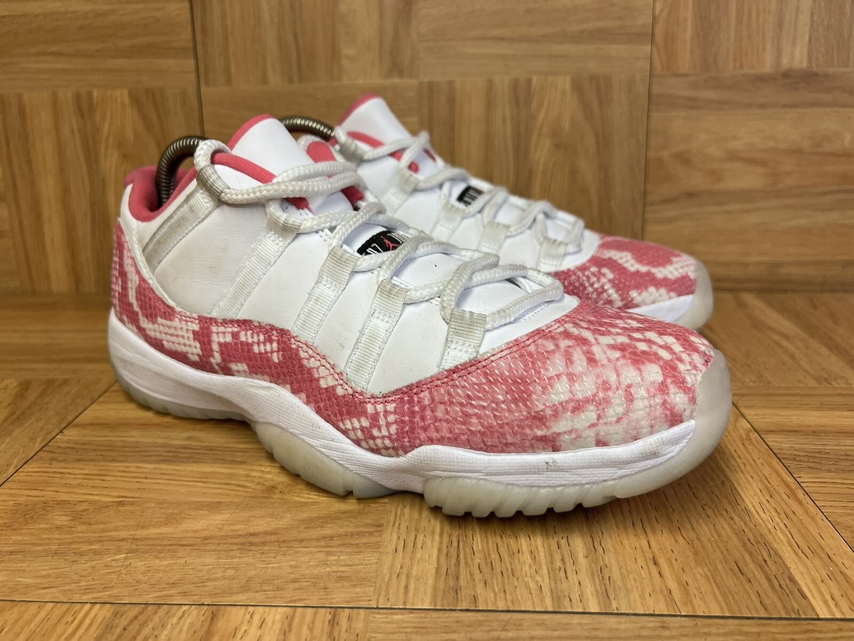 jordan 11 pink snakeskin low