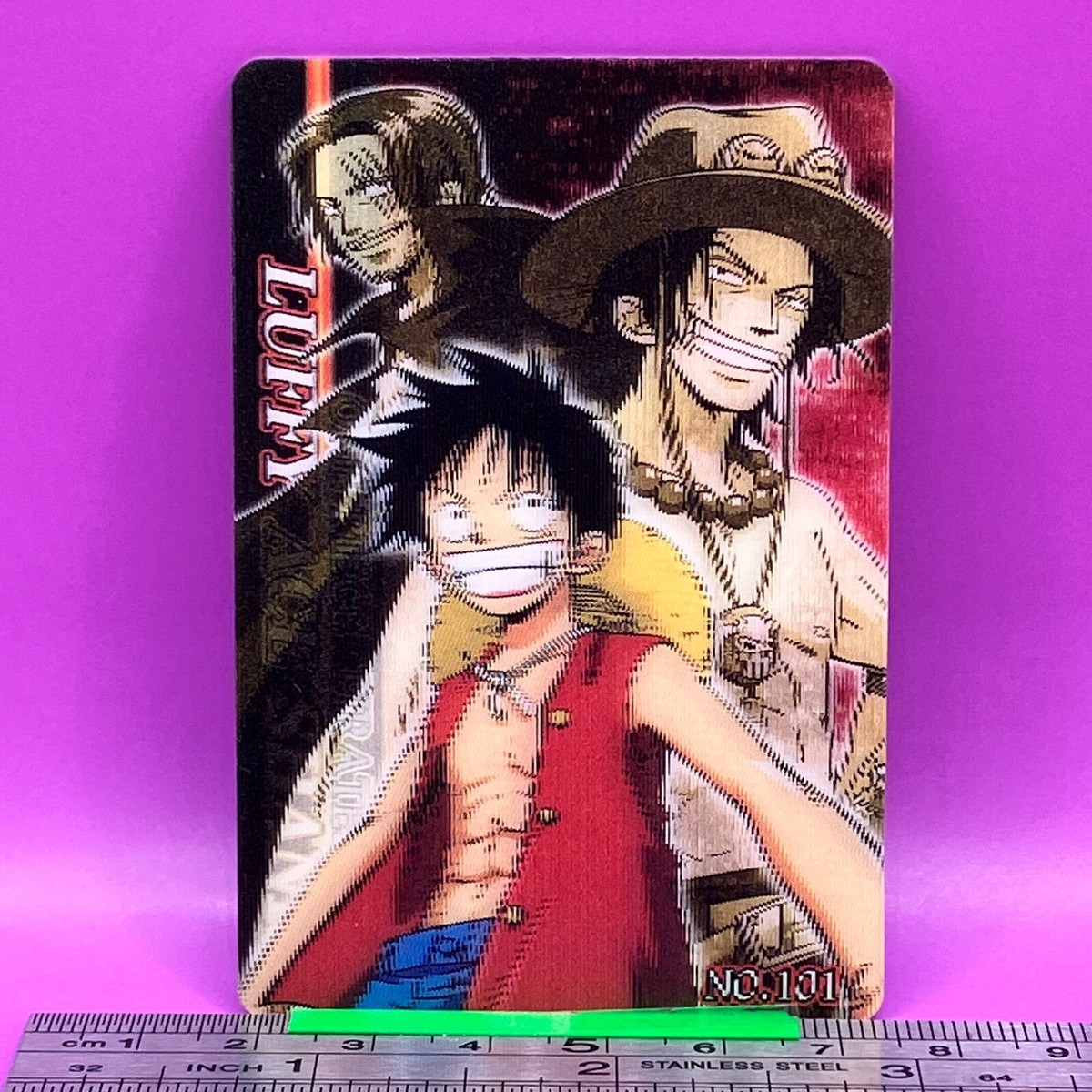 【当時物】ONE PIECE ルフィ エース シャンクス カード No.101 Luffy Shanks Ace 101 One Piece King of Pirates Gummy Card 3D 2003