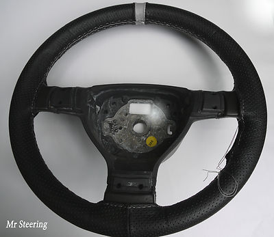 FITS 1996-2003 AUDI A3 MK1 Lenkradbezug aus perforiertem Leder + grauem Riemen