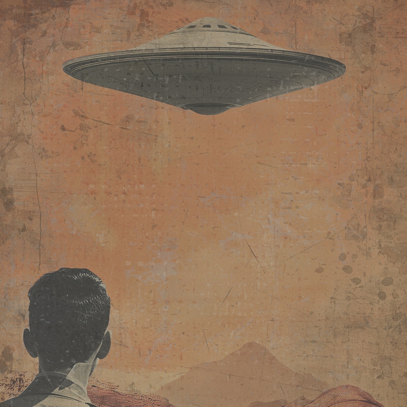 Poster Vintage UFO Desert per appassionati di fantascienza foto 3