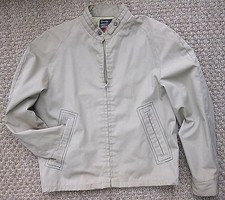 Vintage SEARS The Men's Store JACKET Zip Front Tan Hipster - Size Medium