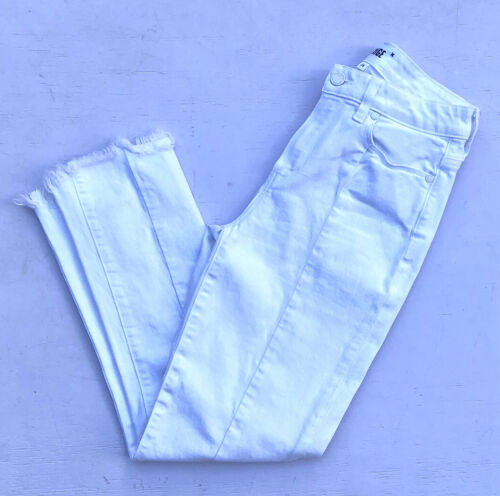 Paige Hoxton Slim Crop Jeans Fray Hem EUC White S… - image 1