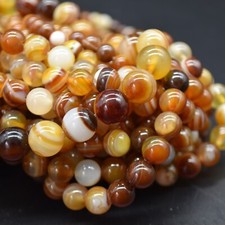 Brazil Golden Brown Agate Round Beads, 4, 6, 8,  10mm, 14", for Jewellery Making