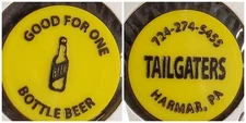 Tailgaters Harmar PA Good for one bottle beer in trade token gft316