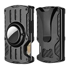 Men Minimalist Front Pocket Credit Card Holder Air Tag Metal Money Clip Wallets