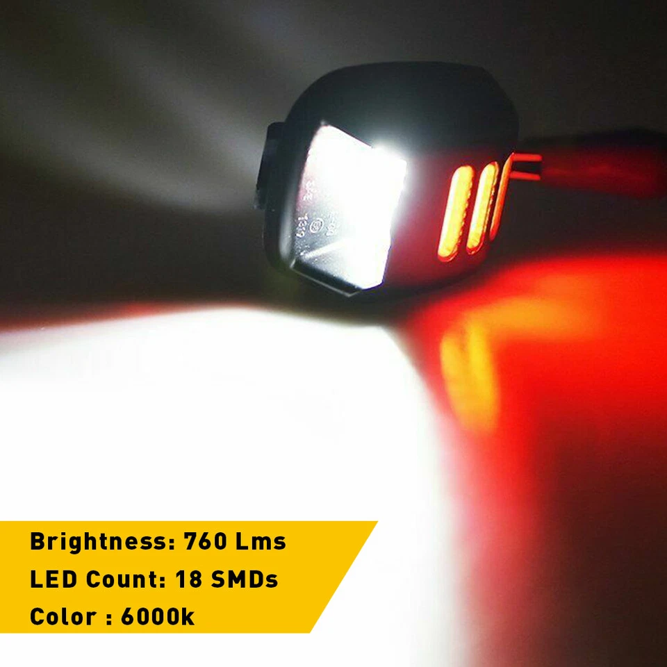 Par de luces LED de matrícula blancas rojas para Nissan Xterra Titan 07-15 IP67 Foto 2 de 4