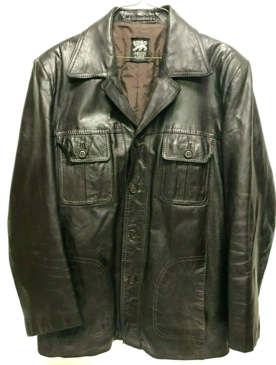 Vintage Meister Klasse Dark Brown Leather Jacket - Hipster Mod