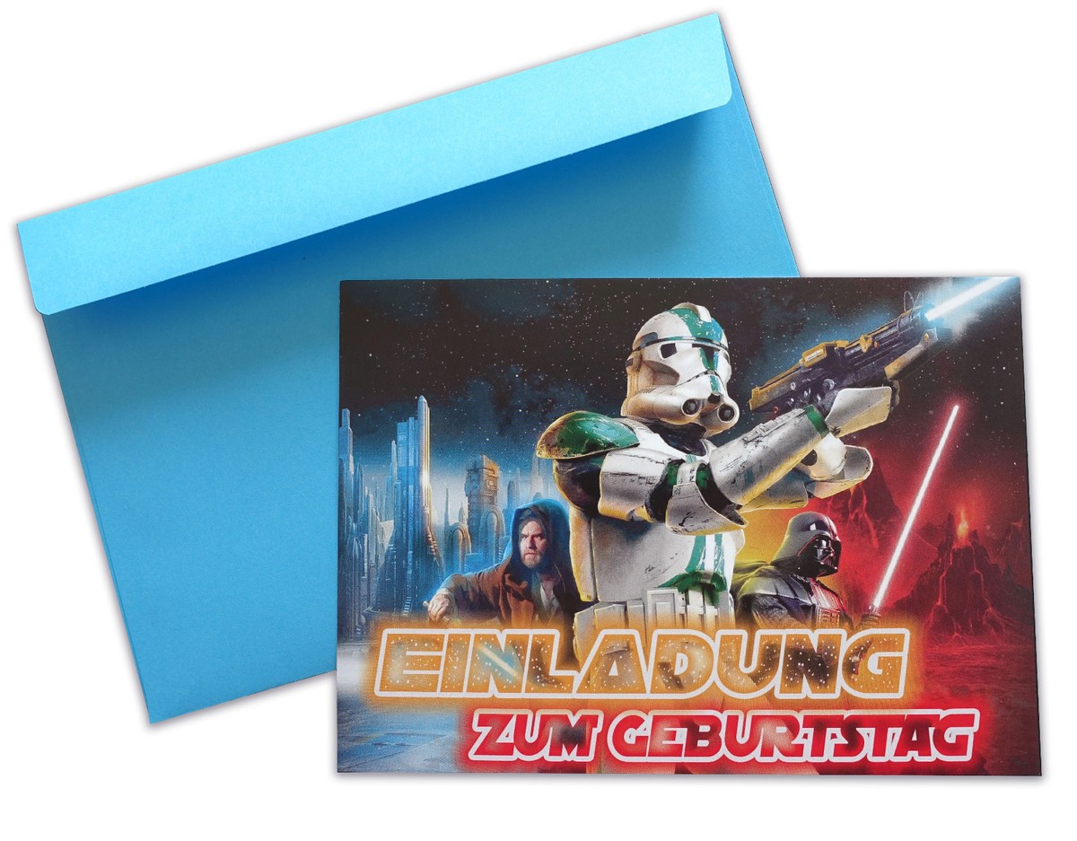 12 Star Wars Geburtstagseinladungen Mit Umschlägen – Ideal Für Kindergeburtstage