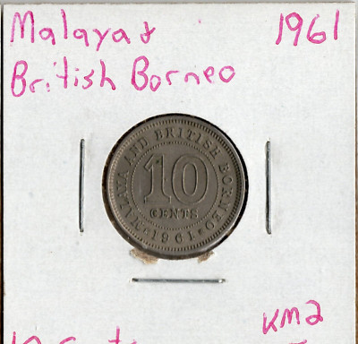 Coin Malaya and British Borneo 10 Cents 1961 KM2