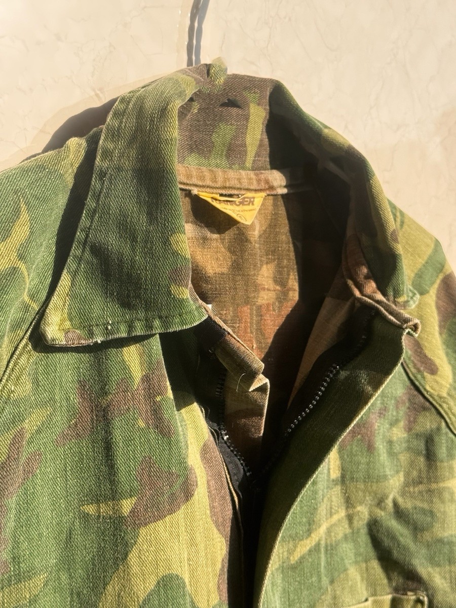 Vtg 60s Mitchell Camo Reversible Jacket RANGER XL Black Talon HUGE