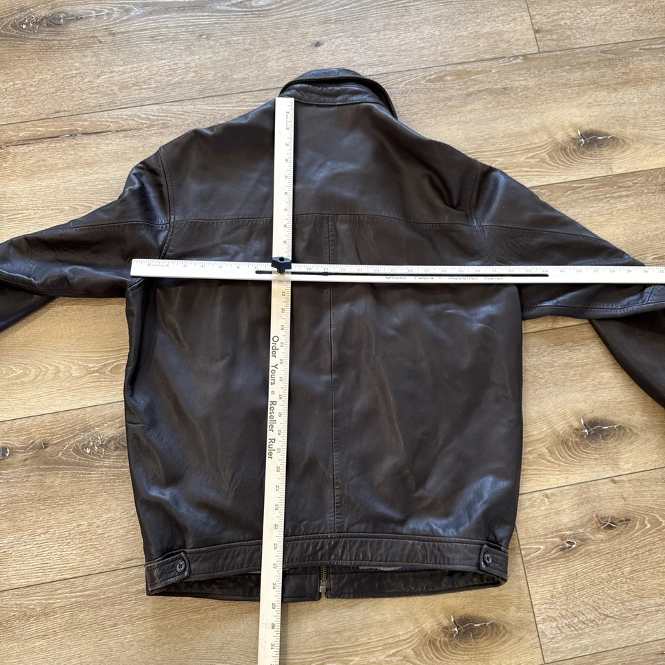 Chaqueta De Colección Polo Ralph Lauren Bi-Swing Para Hombres M Forrada a Cuadros Cuero Marrón Foto 4 de 4