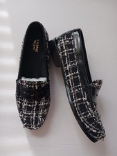 GH Bass Whitney Tweed Weejuns Penny Loafers Black Plaid Women s Sz 9 New Other