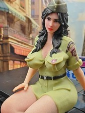 Diorama Scene Prop 1:18 Green Uniform Girl Beauty Anime Miniature Figure Toys