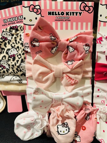 Hello Kitty Baby Girl Bundle: Hats, Mittens and Headbands Chetah and Pink - Picture 3 of 4