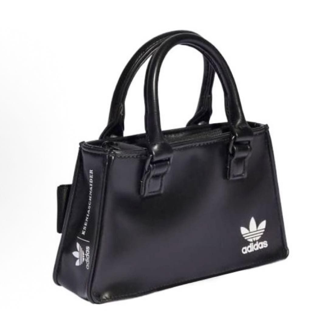 ADIDAS Tote Bag IJ7481 Black Faux Leather Small Mini Purse