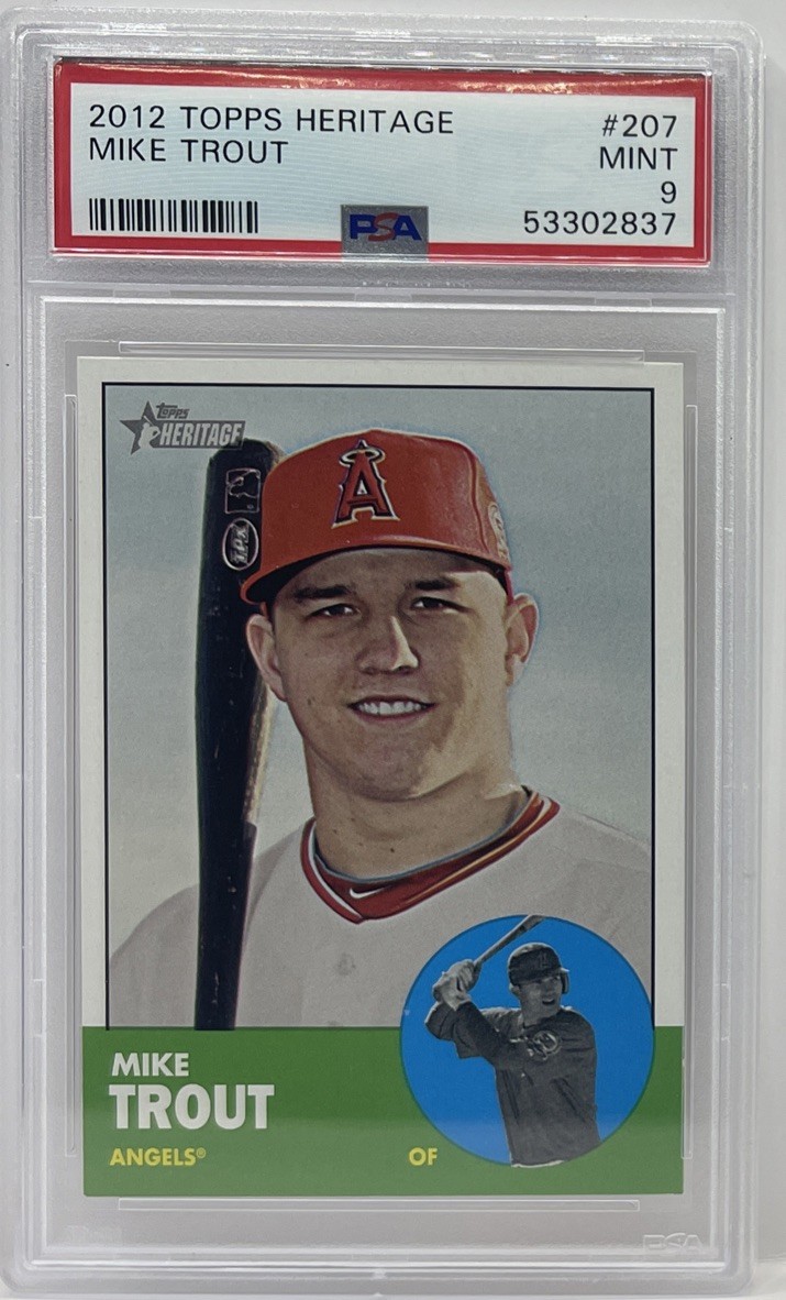 2012 Topps Heritage #207 Mike Trout PSA 9 MINT Los Angeles Angels
