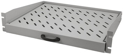 LogiLink 19'' Fachboden mit Griff 2 HE ausziehbar lichtgrau