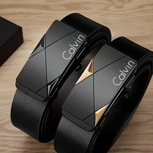 Ceintures de cliquet en cuir Causal réglable automatique pour homme 120cm/47" pour homme