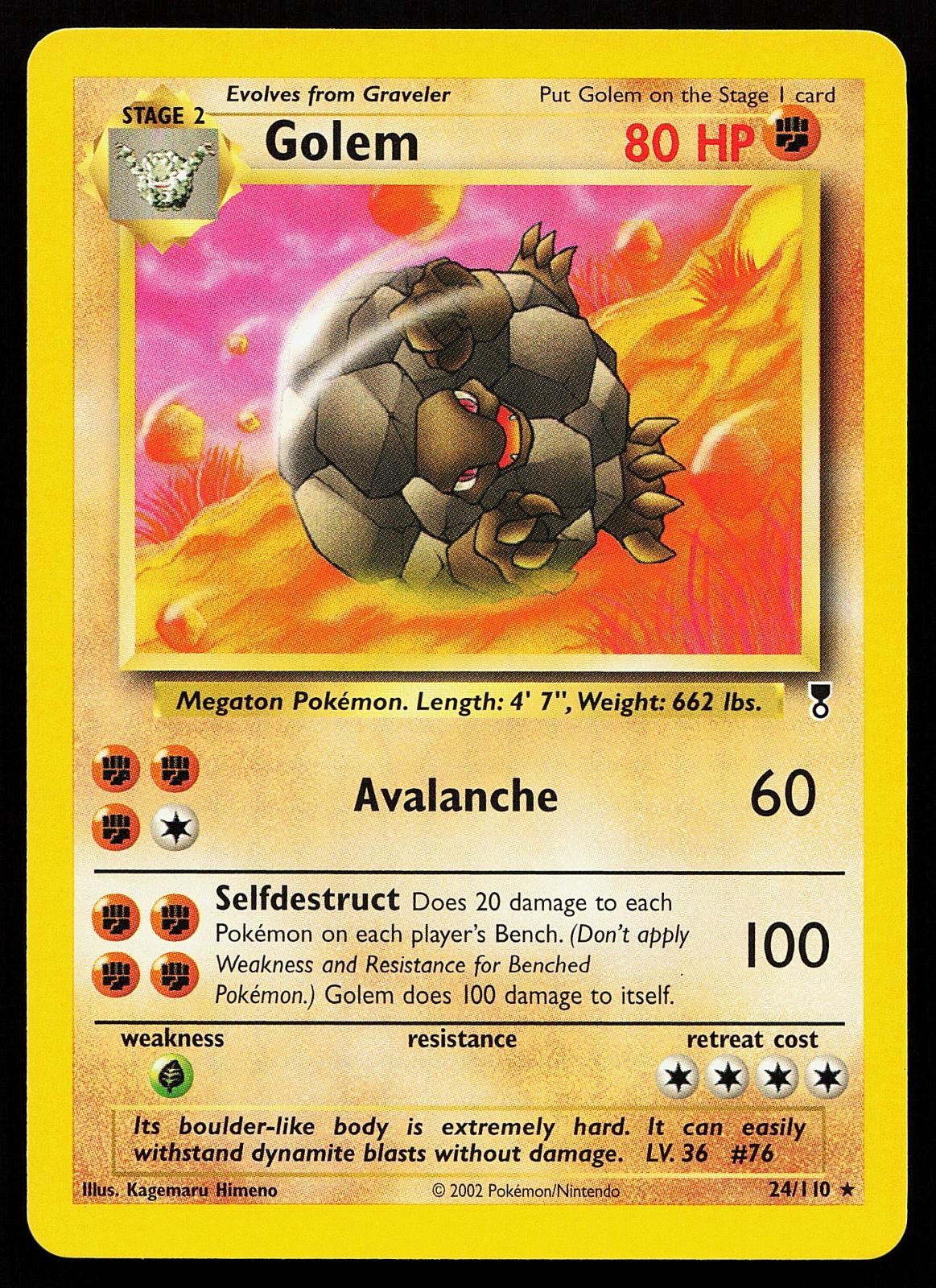 Golem 24/110 Rare Legendary Collection Pokemon Card