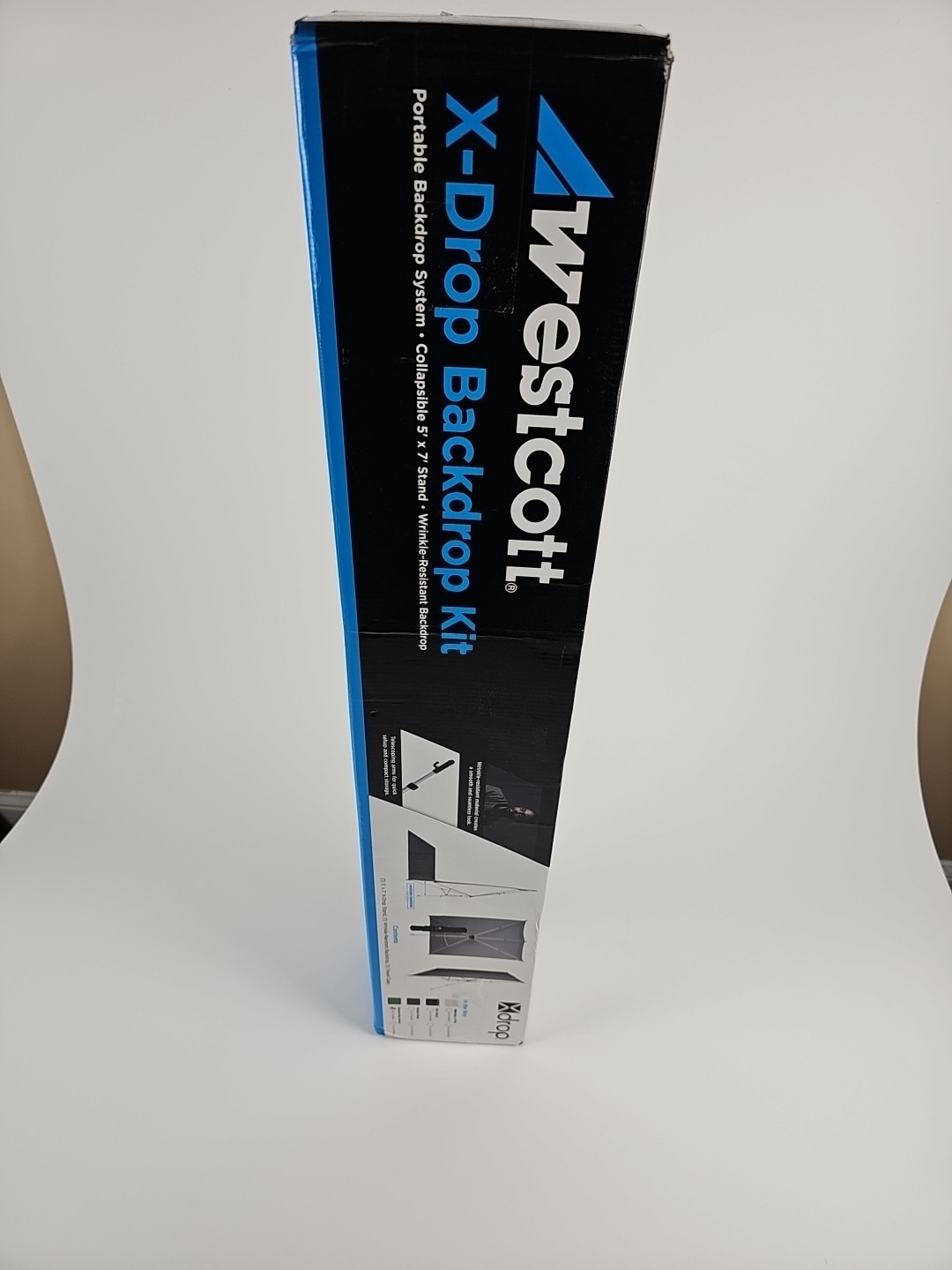 New Westcott X-Drop Wrinkle-Resistant Backdrop Kit, Chroma Key Green, 5' x 7'