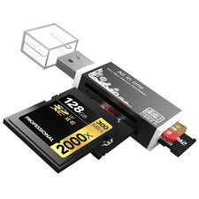 Micro SD Card Reader, 4-in-1 Reader to USB Adapter, 1Pack, Black