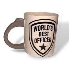 Fun Express Police Badge World's Best Officer Ceramic Mug 5 1/4" x 3" 12 oz