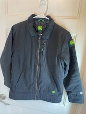 John Deere Boys Durable Tough Quilted Lined Tractor Jacket Coat, Sz L 10/12