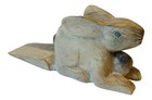 Bunny Rabbit Doorstop Carved Wood Whitewashed Finish